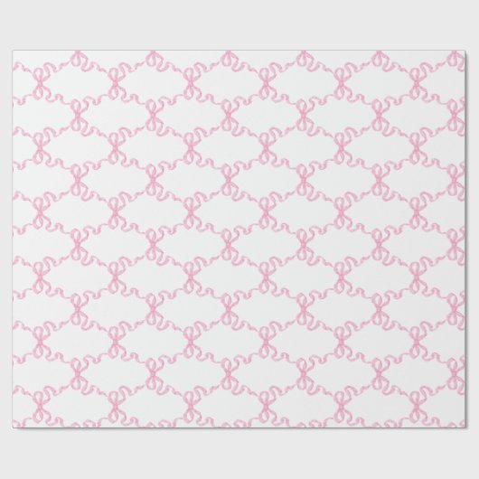 Pink Ribbon Trellis Geschenkpapier (Flach)