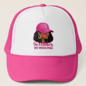 Pink Ribbon Trucker October Awareness Apparel Truckerkappe (Vorderseite)