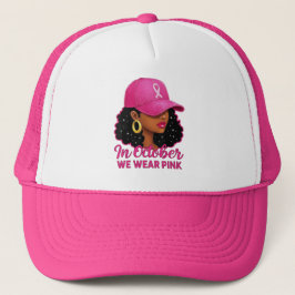 Pink Ribbon Trucker October Awareness Apparel Truckerkappe