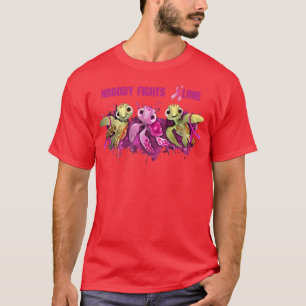 Pink Ribbon Turtle Brustkrebs Bewusstsein T-Shirt