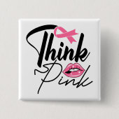 Pink Ribbon Überlebende Brustkrebs kämpfen Button (Vorderseite)