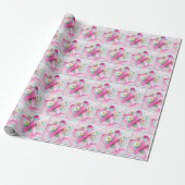Pink Ribbon und Daisies Brustkrebs Bewusstsein Geschenkpapier (Ungerollt)