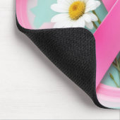Pink Ribbon und Daisies Brustkrebs Bewusstsein Mousepad (Ecke)