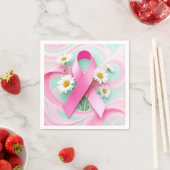 Pink Ribbon und Daisies Brustkrebs Bewusstsein Serviette (Beispiel)