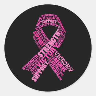 Pink Ribbon unterstützen Brustkrebs-Bewusstsein Mo Runder Aufkleber
