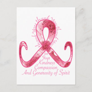 Pink Ribbon Vielen Dank Postkarte