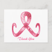 Pink Ribbon Vielen Dank Postkarte (Vorderseite)