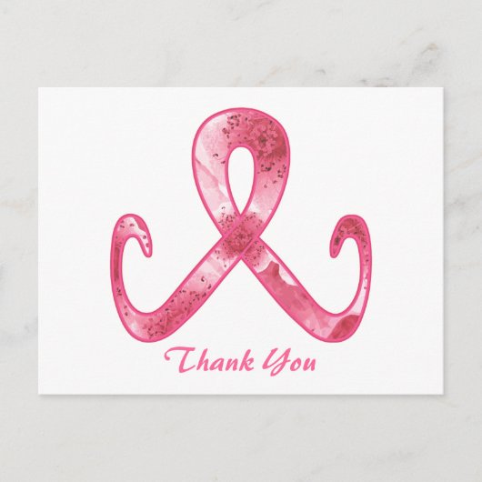 Pink Ribbon Vielen Dank Postkarte (Vorderseite)