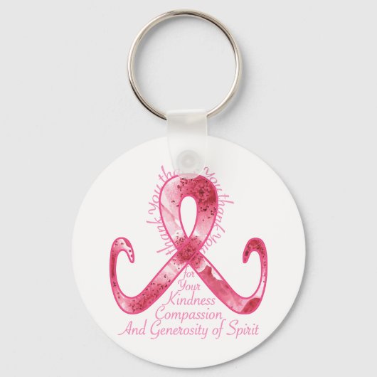 Pink Ribbon Vielen Dank Schlüsselanhänger (Vorderseite)