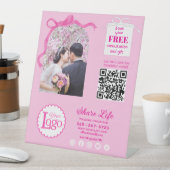 Pink Ribbon Wedding Business Promotion Sockelschild (In Situ)