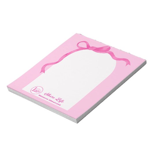 Pink Ribbon Wedding Gate Notizblock (Rotiert)