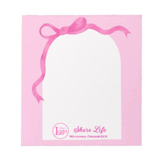 Pink Ribbon Wedding Gate  Notizblock