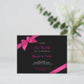 Pink Ribbon Wedding Save the Date 4 Ankündigungspostkarte (Stehend Vorderseite)