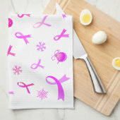 Pink Ribbon Weihnachten Geschirrtuch (Viertel Falte)