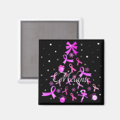 Pink Ribbon Weihnachtsbaum Magnet (Vorderseite/Rückseite)