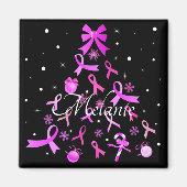 Pink Ribbon Weihnachtsbaum Magnet (Vorne)