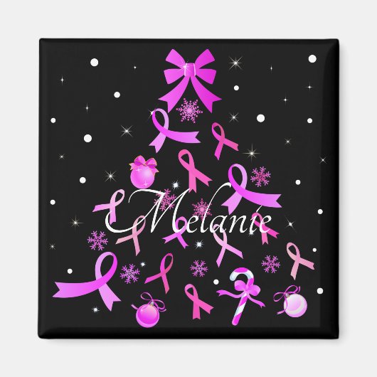 Pink Ribbon Weihnachtsbaum Magnet (Vorne)