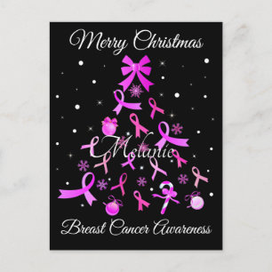Pink Ribbon Weihnachtsbaum Postkarte