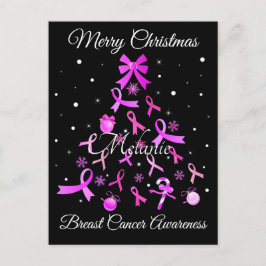 Pink Ribbon Weihnachtsbaum Postkarte