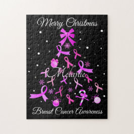 Pink Ribbon Weihnachtsbaum Puzzle