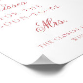 Pink Ribbon Wie viele Kisses Brautparty signieren Poster (Ecke)