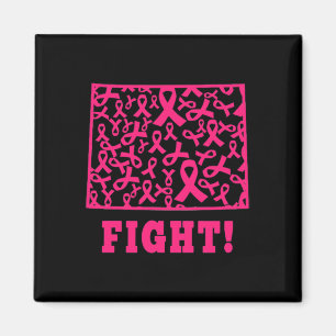 Pink Ribbon Wyoming Wy Staat Brustkrebs bekämpfen  Magnet
