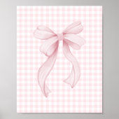 Pink Ribbon zu Gingham Poster (Vorne)