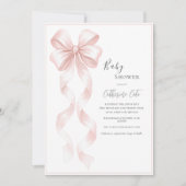 Pink Ribbons & Bows Elegant Baby Einladung (Vorderseite)
