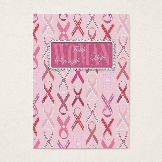 Pink Ribbons-Geschenk-Tag (Vorderseite)