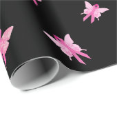 Pink Ribbons Schmetterlinge für Überlebende Geschenkpapier (Rolleneckpunkt)