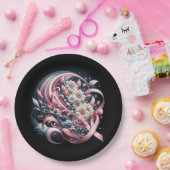 Pink Ribbons und Daisy Bouquet Pappteller (Party)