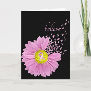 Pink Ribbons und Daisy Glaube Card Karte