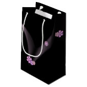 Pink Ribbons und Daisy Glaube Kleine Geschenktüte (Rückseite Schrägansicht)