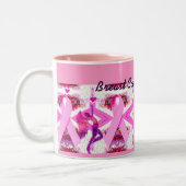 Pink Ribbons von Liebe & Hoffnung_ Zweifarbige Tasse (Links)