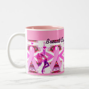 Pink Ribbons von Liebe & Hoffnung_ Zweifarbige Tasse