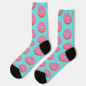 Pink Ring Donut - Fun Toon Food Novelle Socken (Linkes Detail)