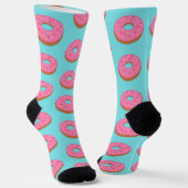 Pink Ring Donut - Fun Toon Food Novelle Socken (Gewinkelt)