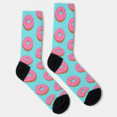 Pink Ring Donut - Fun Toon Food Novelle Socken (Rechts)