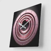 pink rings quadratische wanduhr (Winkel)