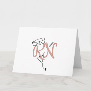 Pink RN Krankenschwester Foto danke + Nachricht