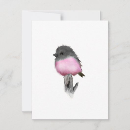 Pink Robin Bird Vielen Dank für Ihre Aufmerksamkei Dankeskarte (Vorderseite)