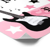 Pink Rock Star Gitarre Custom Baby Duschbanner Poster (Ecke)