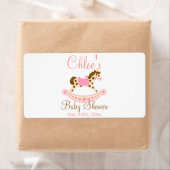 Pink Rocking Horse Baby Dusche Wasser Flasche Etik (Insitu)