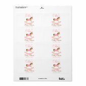 Pink Rocking Horse Baby Dusche Wasser Flasche Etik (Vorne)