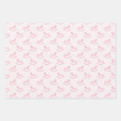 Pink Rocking Horse Baby Shower Wrapping Paper Shee Geschenkpapier Set (Vorderseite)