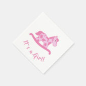 Pink Rocking Horse Es ist eine Girl Baby Dusche Serviette (Ecke)