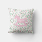 Pink Rocking Horse Floral Kissen (Vorderseite)