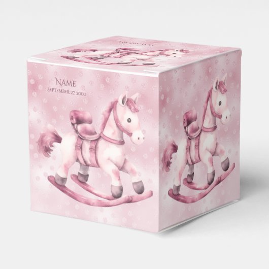 Pink Rocking Horse Gefälligkeitsbox Geschenkschachtel (Vorderseite)