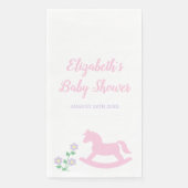 Pink Rocking Horse Girl Baby Shower Serviette (Vorderseite)