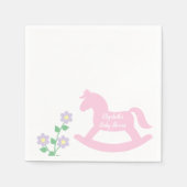 Pink Rocking Horse Girl Baby Shower Serviette (Vorderseite)